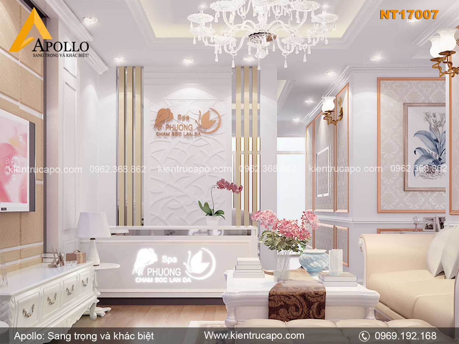 Mẫu spa hiện đại tại thành phố Hải Dương sang trọng (NT17007)